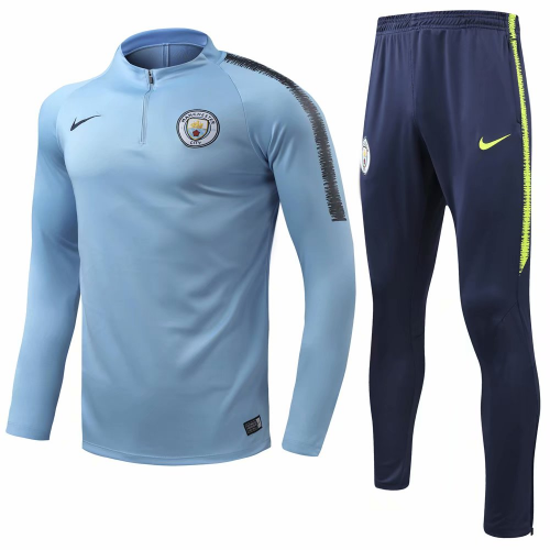 Manchester City 18/19 Sweat Shirt Tracksuits Blue With Pants